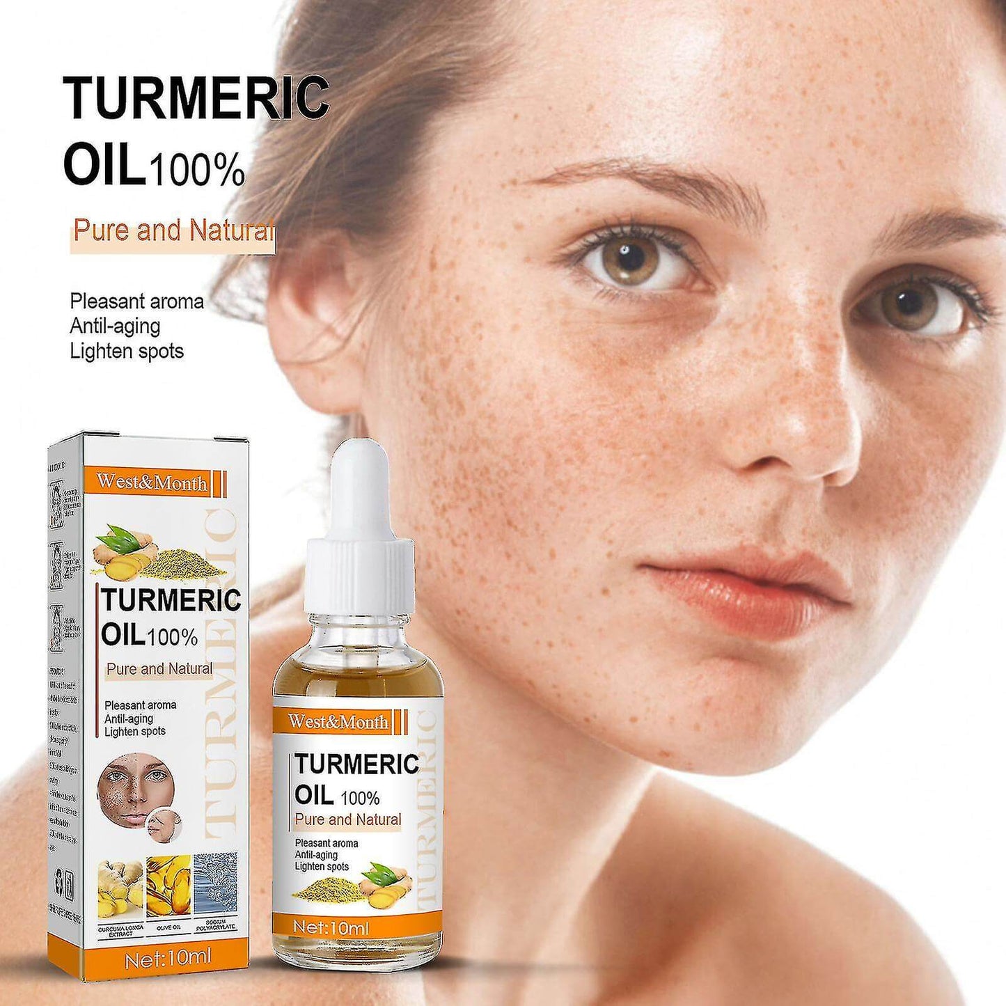 Organic Turmeric Essential Oil 10ml - Pure Therapeutic Grade for Dark Spots