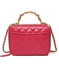 front look of red Leather Camera Bag for Ladies