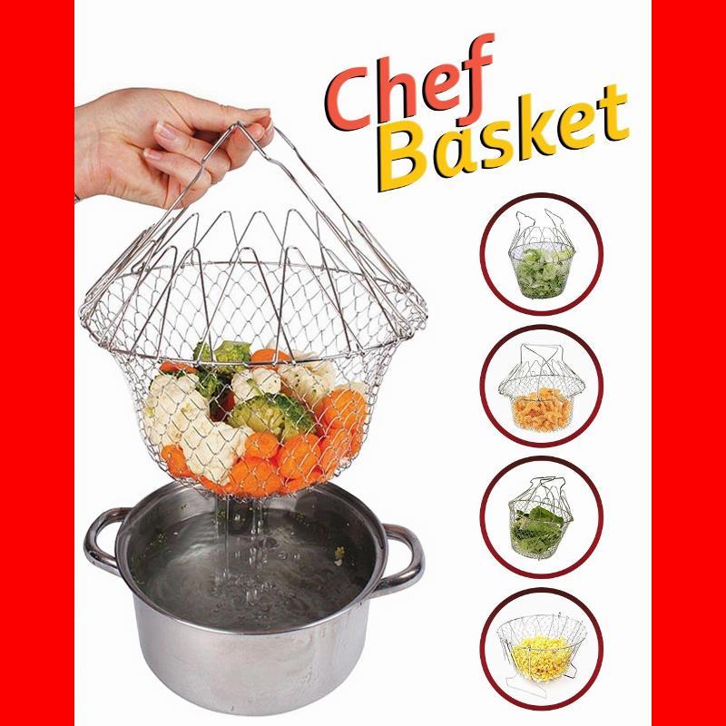 Chef Basket 12 in 1 - Stainless Steel Multi-Purpose Kitchen Tool