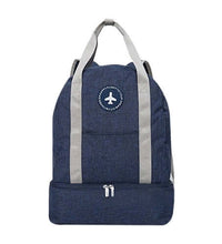 wet and dry split backpack in blue