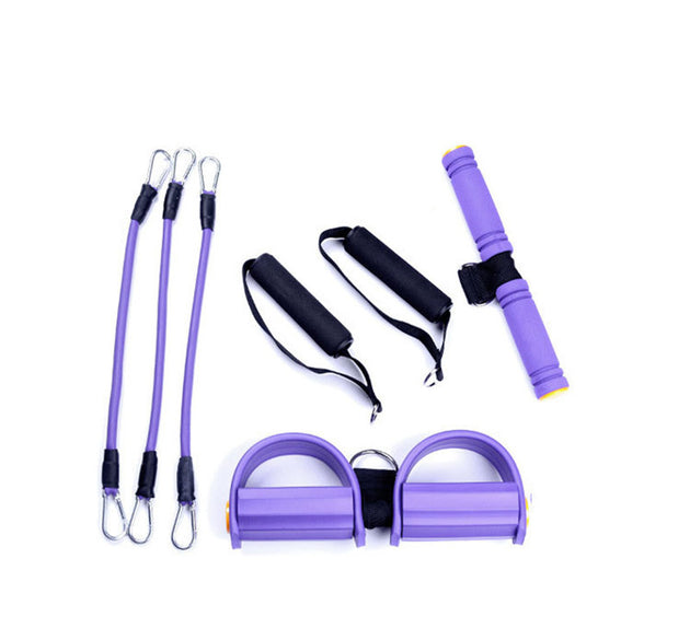 Pedal Tension Device Three Tube Removable Foot Stretch Rope Leg Crunches Tension Rope