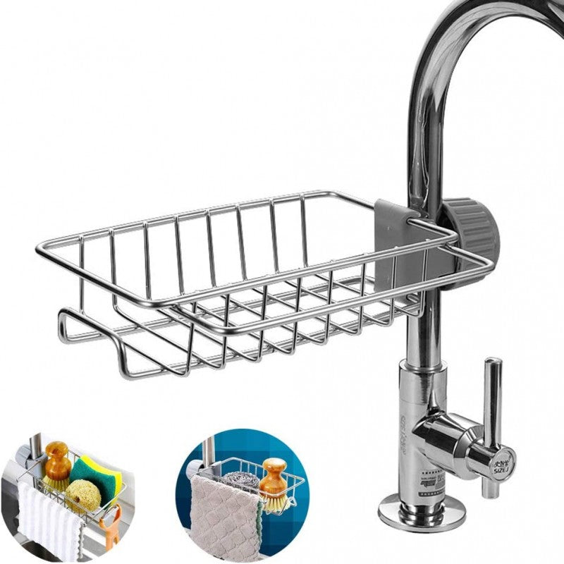 Faucet Storage Rack - Stainless Steel Sink Caddy Organizer