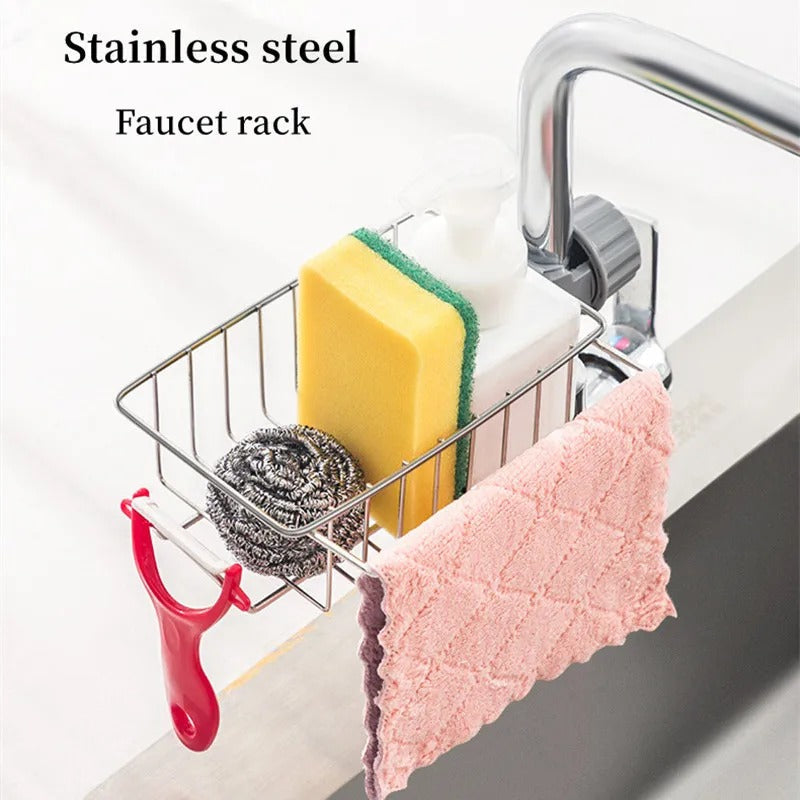 Faucet Storage Rack - Stainless Steel Sink Caddy Organizer