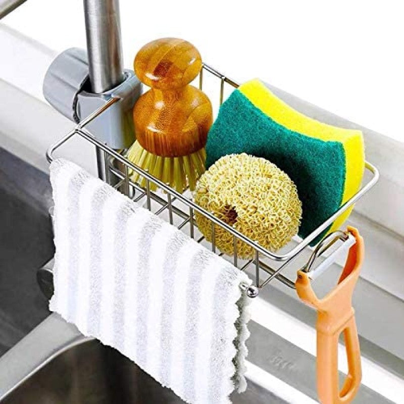 Faucet Storage Rack - Stainless Steel Sink Caddy Organizer