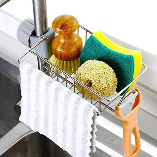 Faucet Storage Rack - Stainless Steel Sink Caddy Organizer