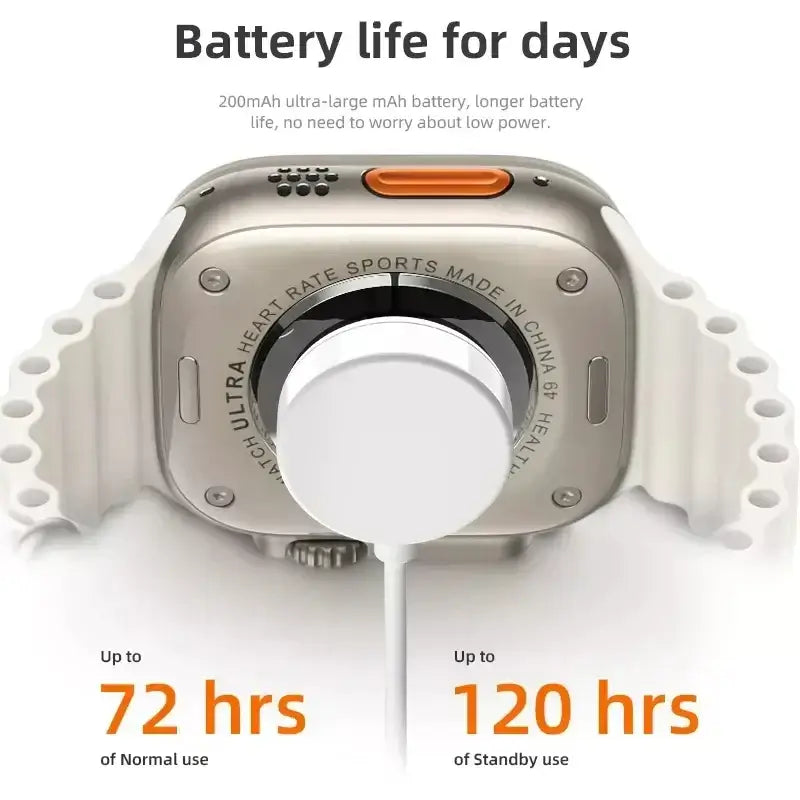 Y80 Ultra Smart Watch with 8 Straps - 2.02 inch HD Display