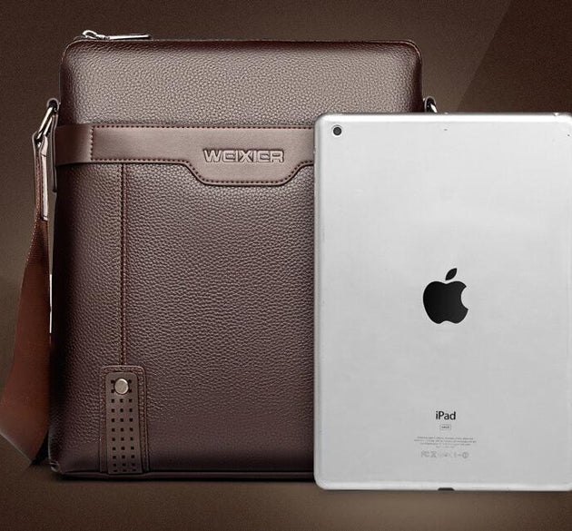 Fashion PU Leather Men Messenger Bags interior zipper pocket 