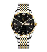 Luminous Men's watch Korean Fashion watch stainless steel strap mineral reinforced glass