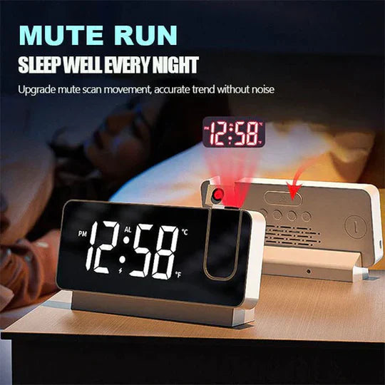 Smart Digital Projection Clock - LED Alarm Clock with Time Display