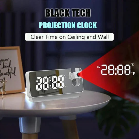 Smart Digital Projection Clock - LED Alarm Clock with Time Display