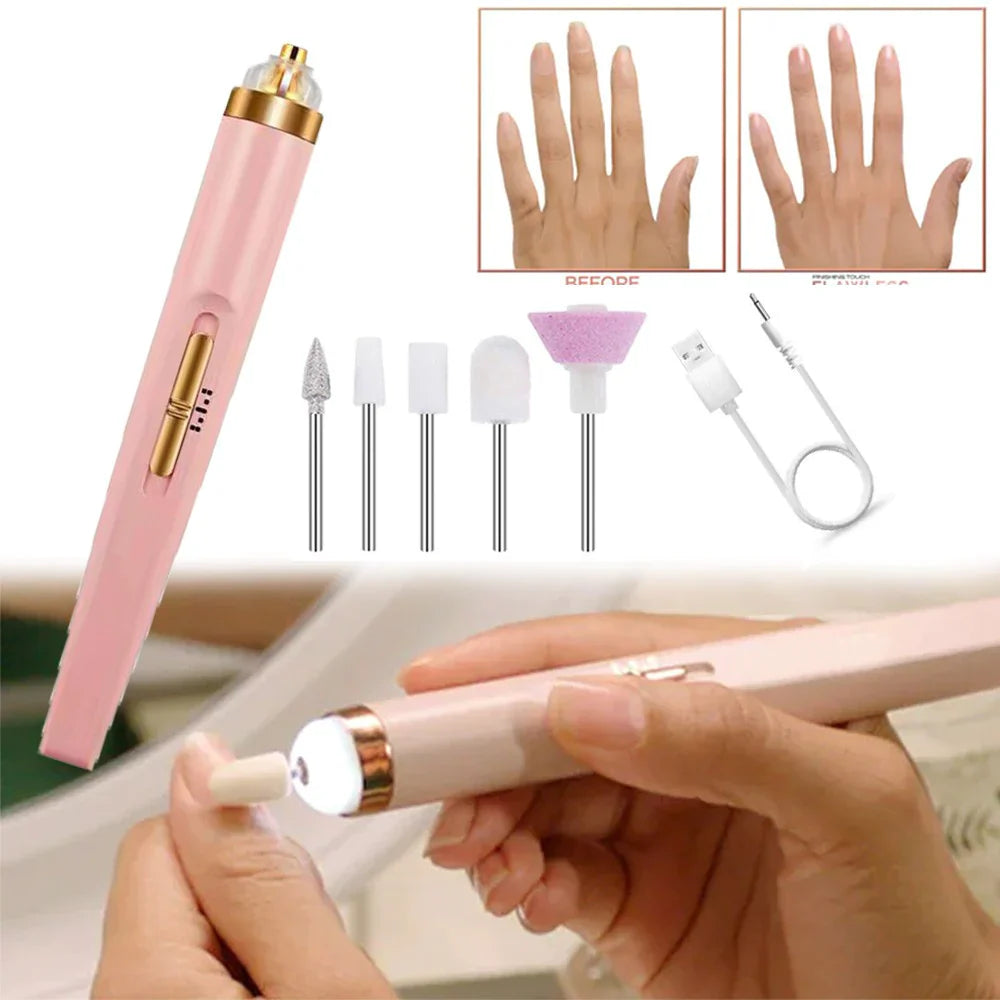 Electric Nail Drill - Rechargeable Salon Nail File Tool Set