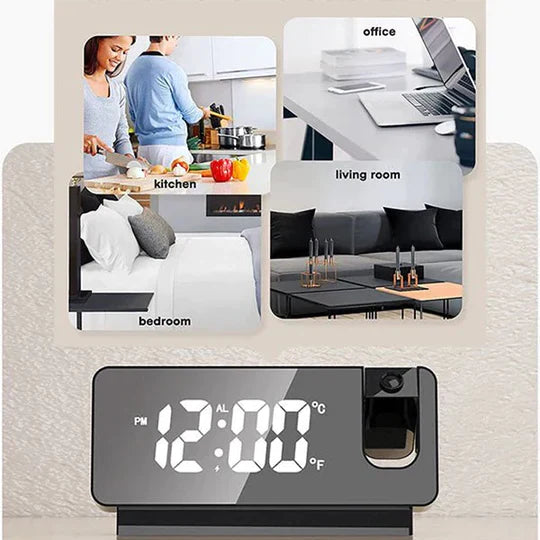 Smart Digital Projection Clock - LED Alarm Clock with Time Display