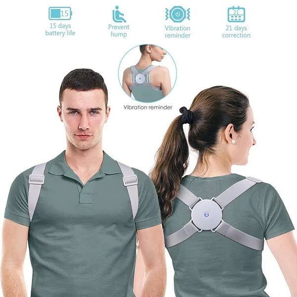 Rechargeable Smart Posture Corrector Back Brace - Pain Relief for Men & Women
