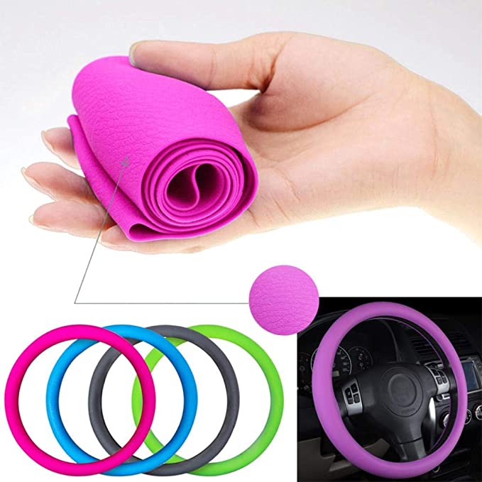 Silicone Steering Wheel Cover - Non-Slip Soft Grip Car Accessory