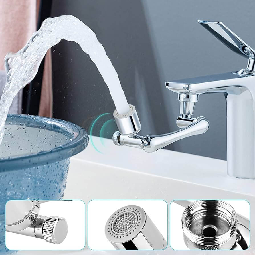 1080° Swivel Faucet Extender - Rotatable Kitchen Sink Aerator