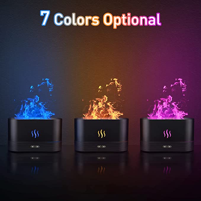 Flame Effect RGB Humidifier & Aroma Diffuser - LED Mist Maker