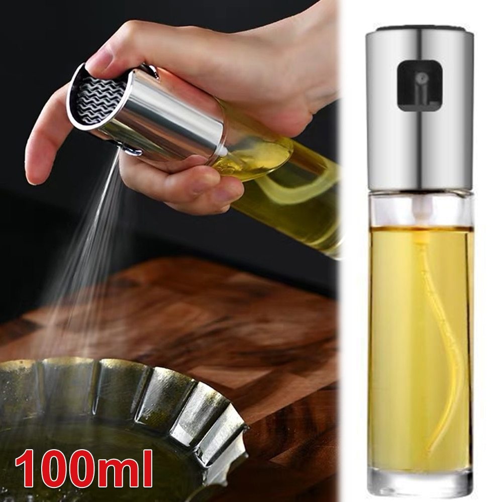 Stainless Steel Oil Spray Bottle - 100ml Kitchen Dispenser