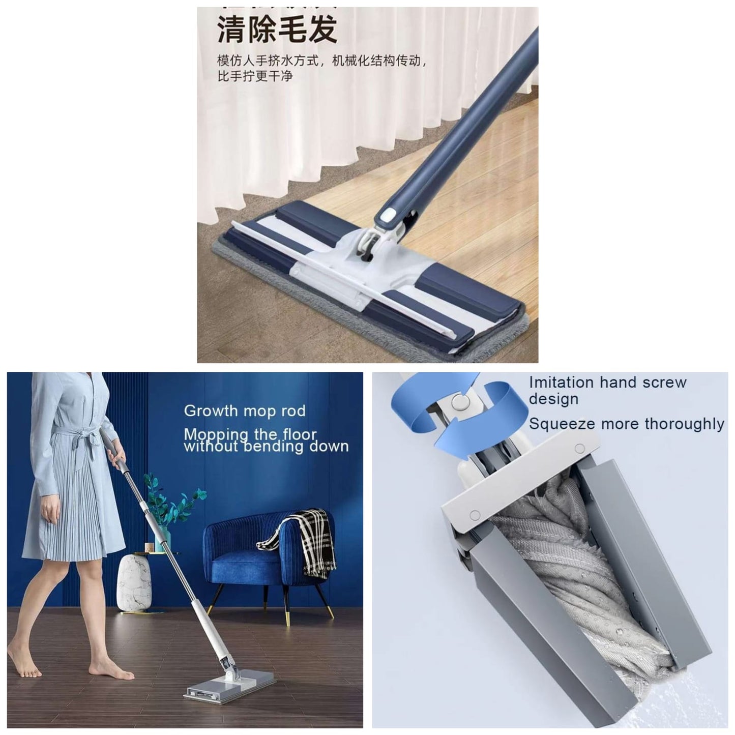 Rotating Mop 360° Spin - Water Spray Floor Cleaning Mop