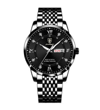Luminous Men's watch Korean Fashion watch stainless steel strap mineral reinforced glass