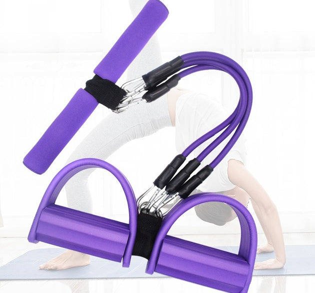 Pedal Tension Device Three Tube Removable Foot Stretch Rope Leg Crunches Tension Rope
