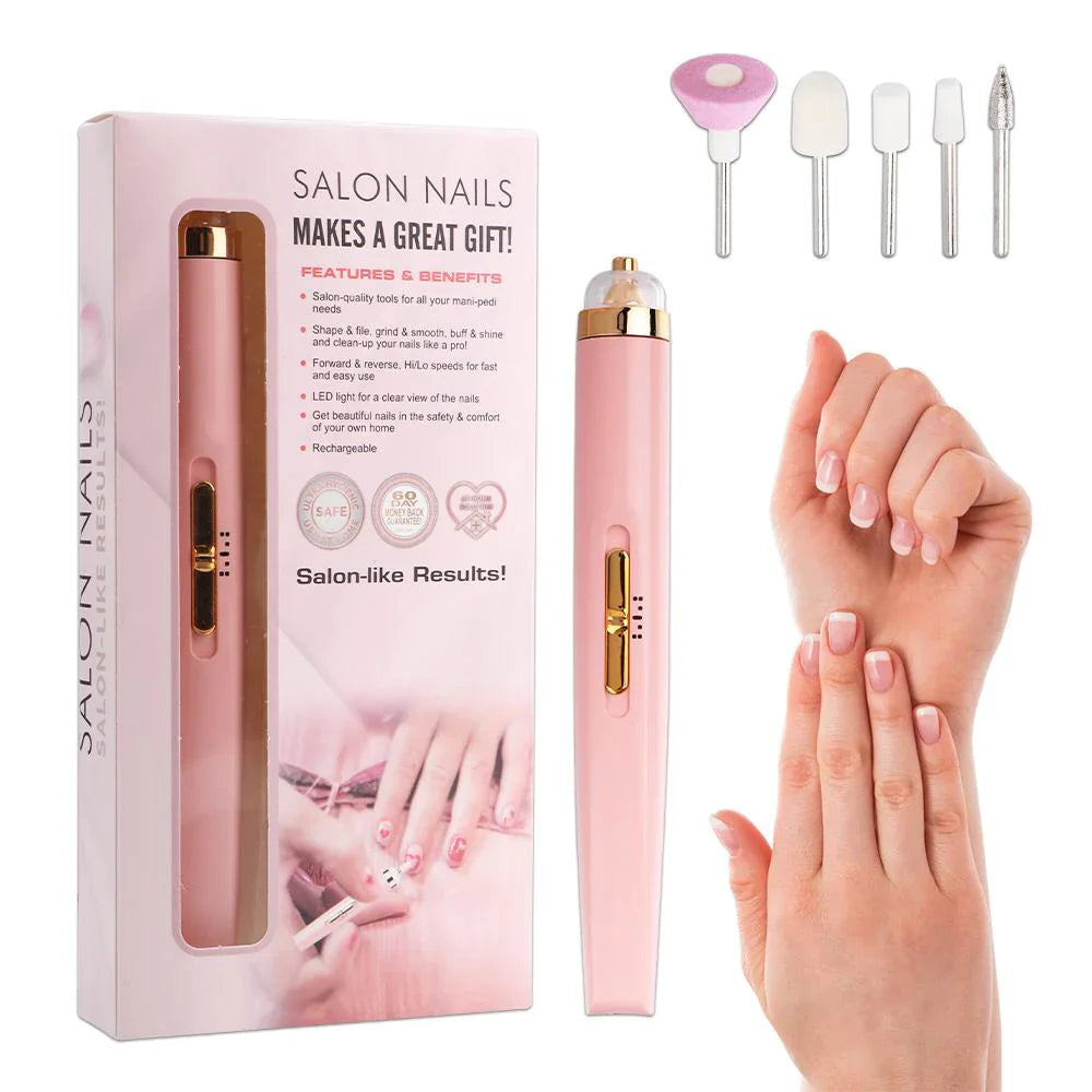Electric Nail Drill - Rechargeable Salon Nail File Tool Set
