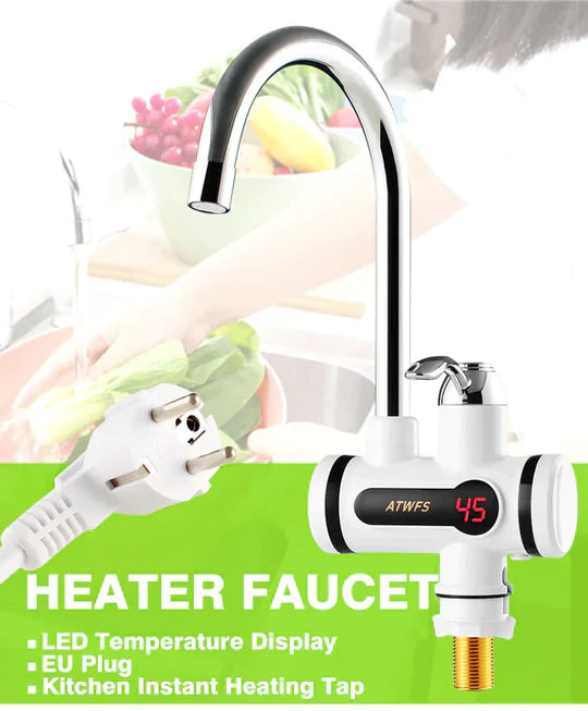 instant Electric Hot Water Tap - 3000W Digital Display Faucet for Kitchen & Bathroom [Free Delivery]