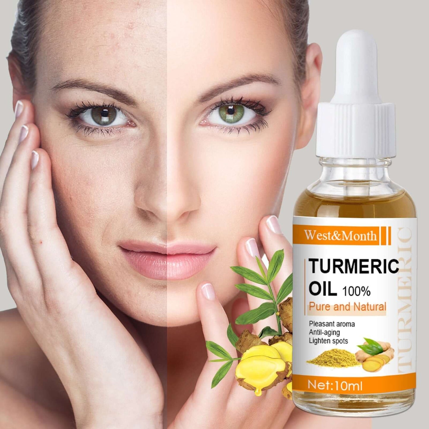 Organic Turmeric Essential Oil 10ml - Pure Therapeutic Grade for Dark Spots