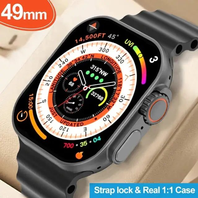 Y80 Ultra Smart Watch with 8 Straps - 2.02 inch HD Display