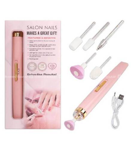 Electric Nail Drill - Rechargeable Salon Nail File Tool Set