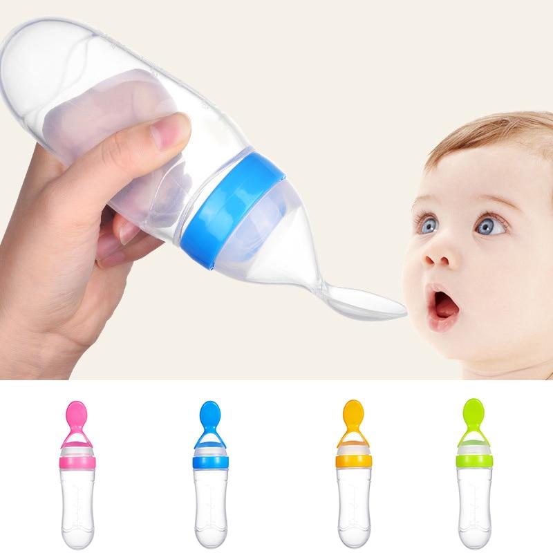 Silicone Baby Spoon Feeder - Squeeze Food Dispensing Spoon