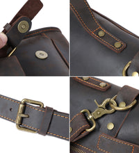Men’s retro cowhide leather crossbody bag Leather men's backpack