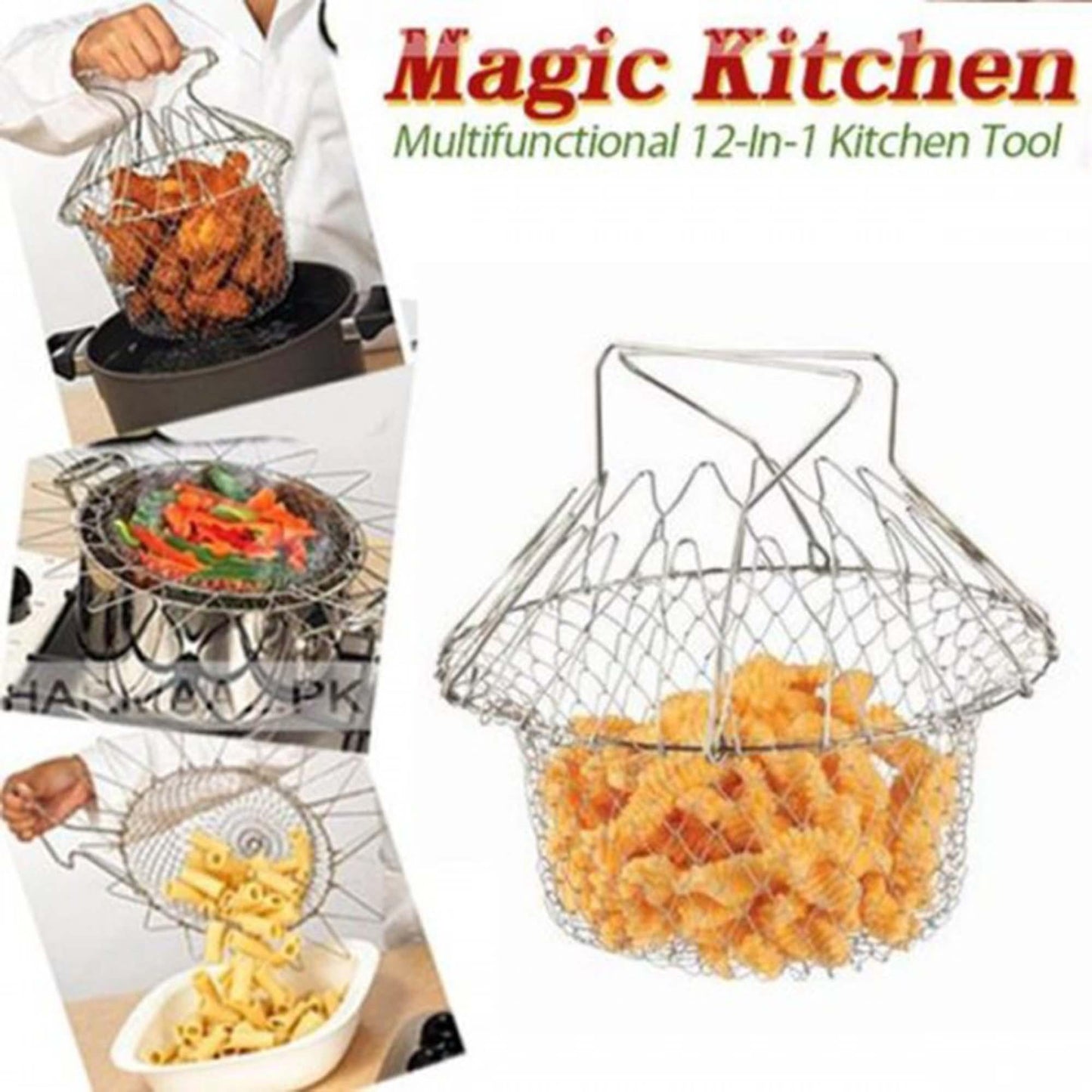 Chef Basket 12 in 1 - Stainless Steel Multi-Purpose Kitchen Tool