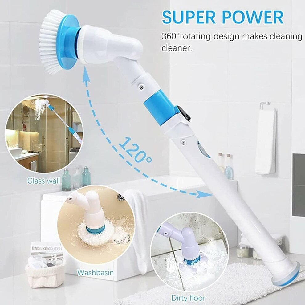 Rechargeable Spin Scrubber - Long Handle Electric Cleaning Brush