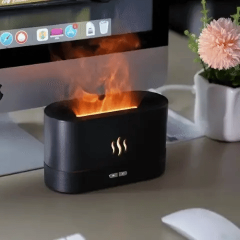 Flame Effect RGB Humidifier & Aroma Diffuser - LED Mist Maker