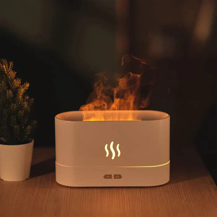 Flame Effect RGB Humidifier & Aroma Diffuser - LED Mist Maker